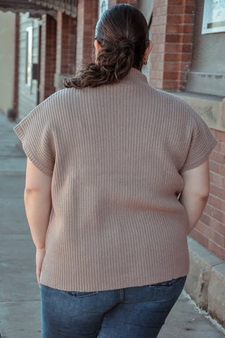 Mock Neck Ribbed Curvy Sweater