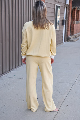 Mock Neck Striped Sweatshirt Pant Set, view 6
