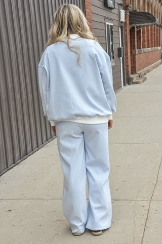 Mock Neck Striped Pant Set