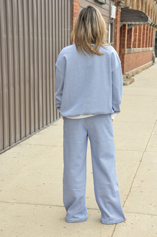 Mock Neck Striped Pant Set