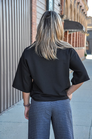 Mock Turtleneck Short Sleeve Pullover Top