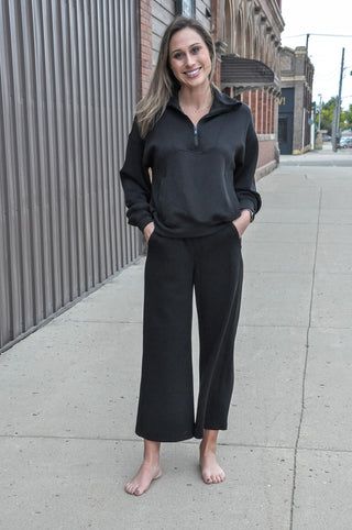 Modal Scuba Quarter Zip Cropped Wide Set