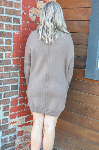 Modern Mock Neck Sweater Dress