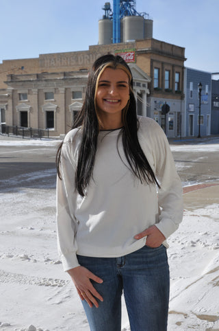 Monaco Rib Textured LS Knit Top