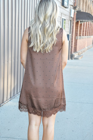 Moonlit Dot Lace Mini Dress