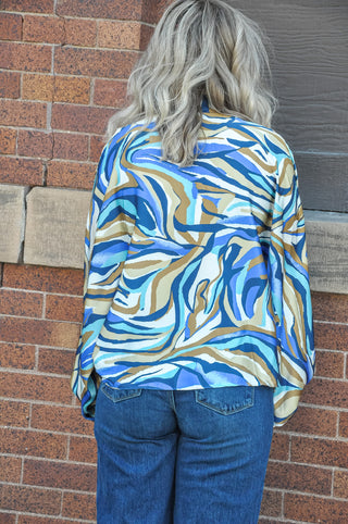 Multi Color Neck Tied Blouse