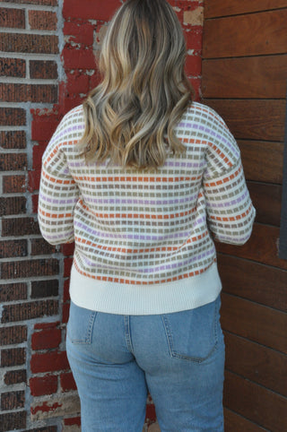 Multi Color Texture Stripe Sweater