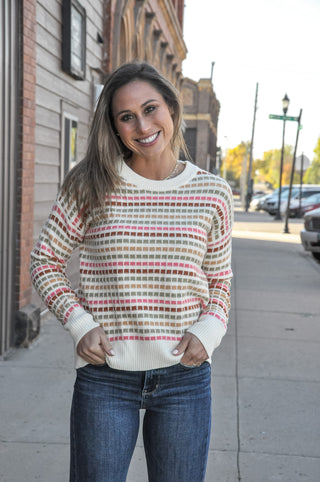 Multi Color Texture Striped Sweater | JQ Clothing Co.