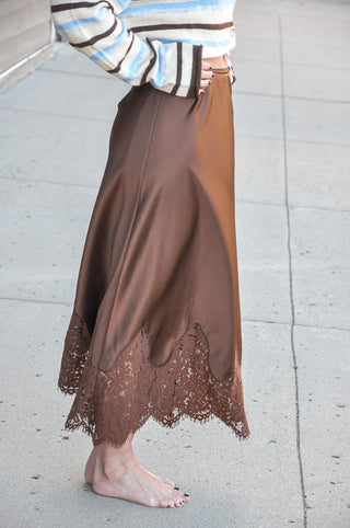 Velvet Hour Lace Satin Maxi