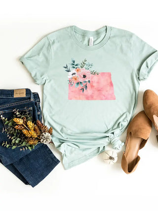 North Dakota Watercolor SS Crew Tee