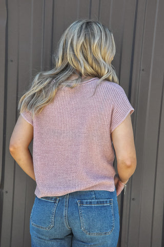 Notched Neck Sleeveless Sweater