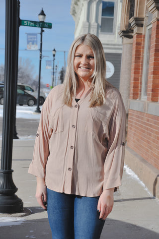 Nut Job Button Front Blouse