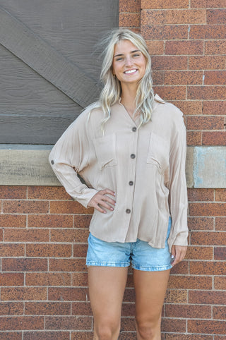 Nut Job Button Front Blouse