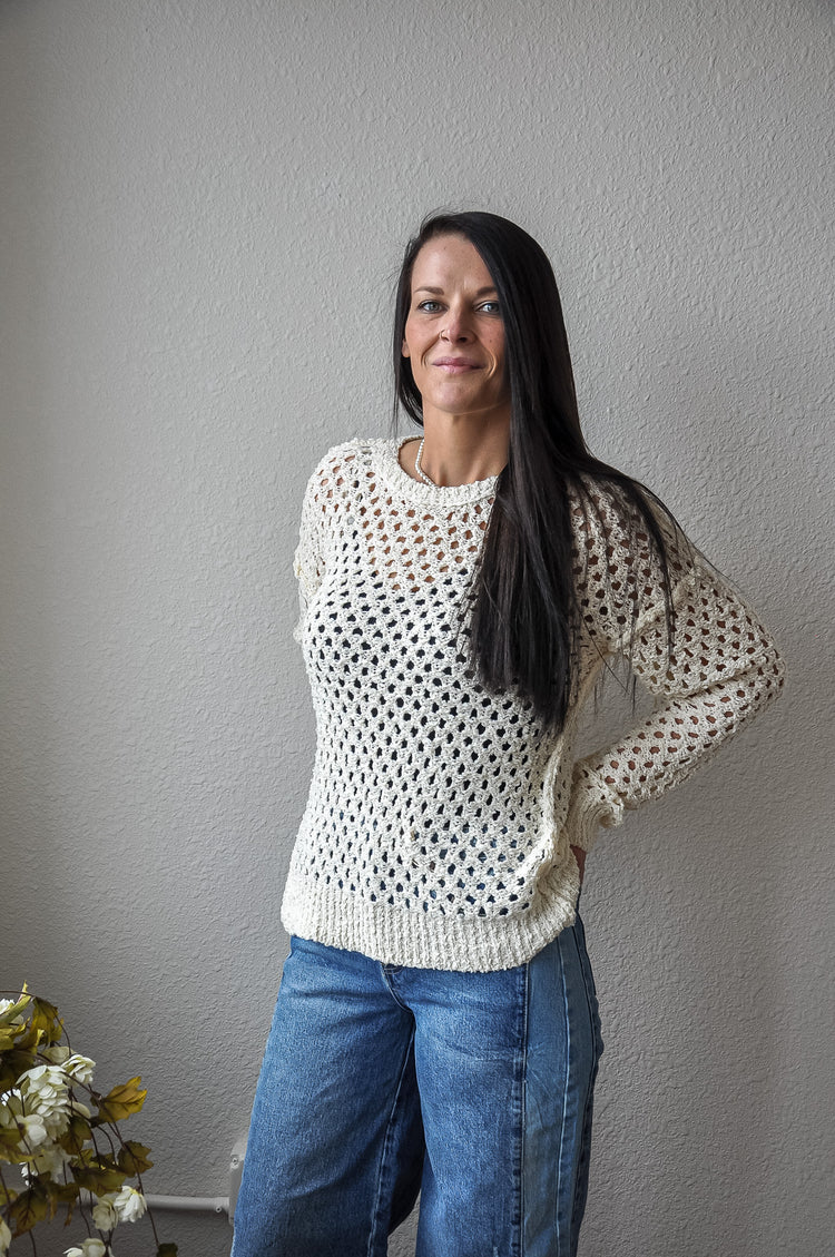 Oatmeal Knit Tunic Sweater