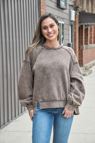 Off Duty Raw Edge Sweatshirt