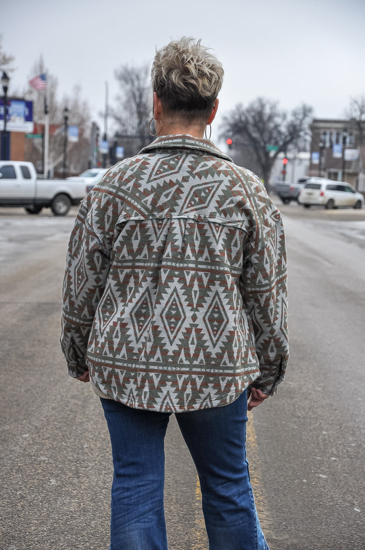 Oliver Aztec Button Front Shacket