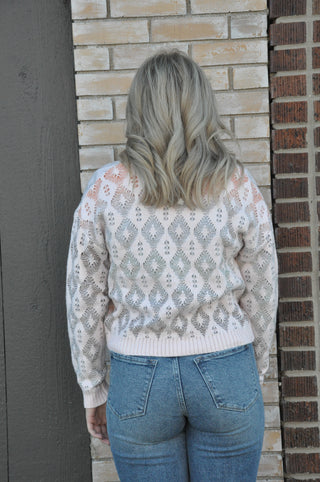 Ombre Checkered Cropped Cardigan