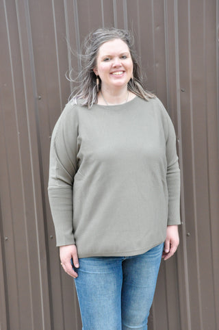 Optimal Olive Curvy Sweater