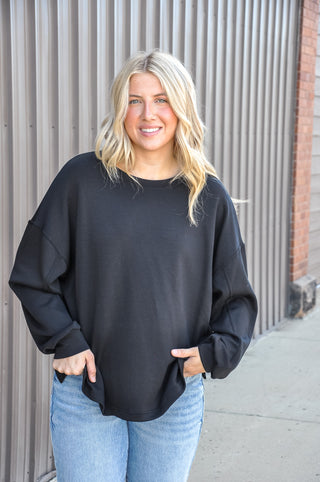 Oversized Crew Neck Long Sleeve Top