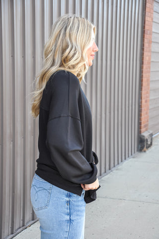 Oversized Crew Neck Long Sleeve Top