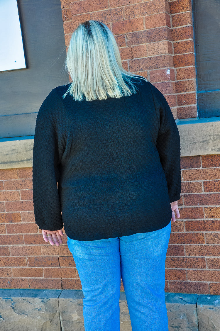 Oversized Curvy Black Sweater Top