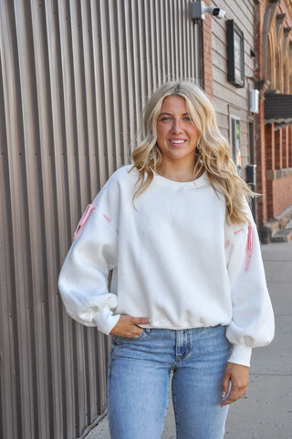 Oversized Tie-detail Sweatshirt