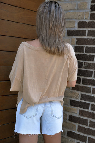 Oversized V-neck SS Top