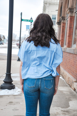 Oversized Washed Crop Comfy Knit Top