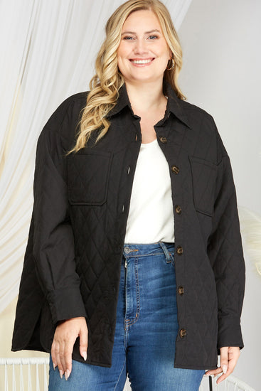 Curvy Quilted Button Down Jacket | JQ Clothing Co.