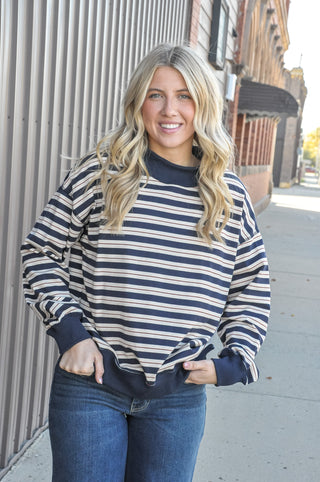 Simply Striped Mockneck Top