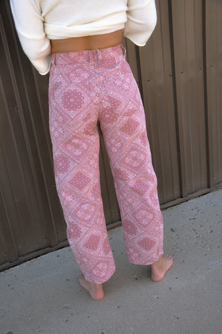 Paisley Printed Denim Pants
