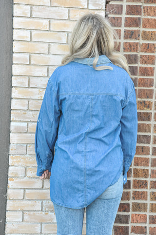 Paulina Pinstripe Color Block Shirt