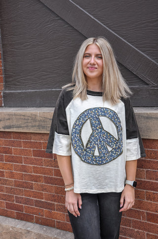 Peace Sign Patch Top