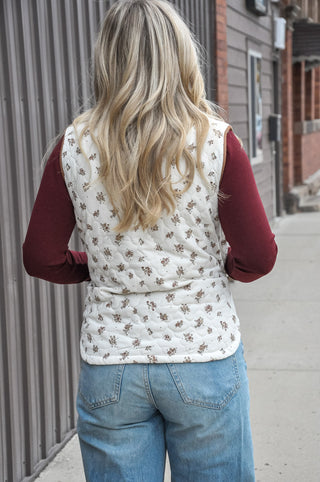 Petal Path Zip Quilted Vest