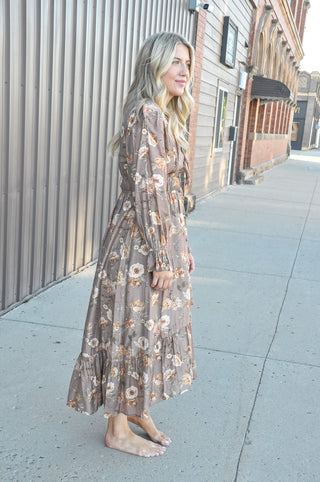 Petal Reverie LS Midi Dress