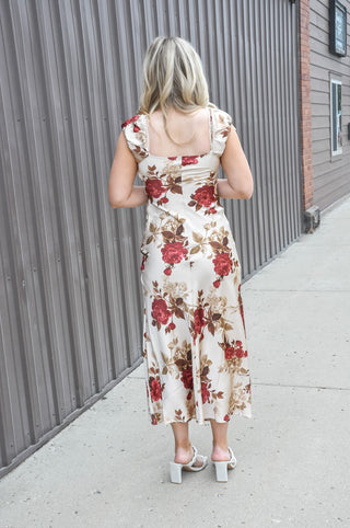 Petal Serenade Lace Midi Dress