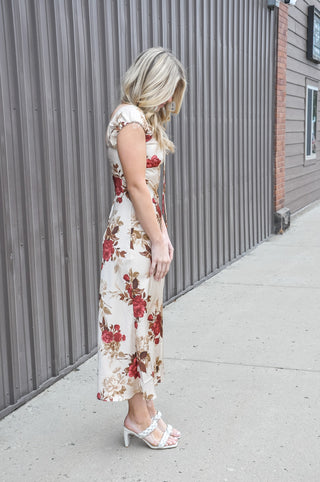 Petal Serenade Lace Midi Dress