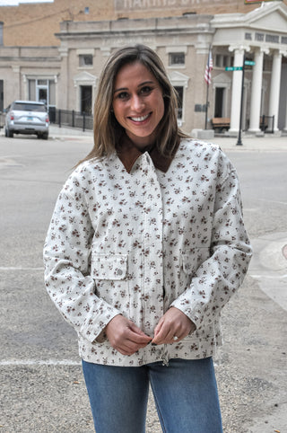 Petal Trail Boxy Denim Jacket