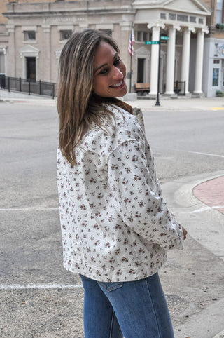 Petal Trail Boxy Denim Jacket