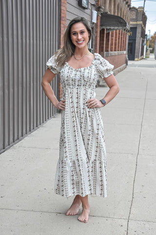 Petal Waltz Ruffled Midi Dress