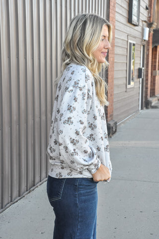 Petal Whimsy Text LS Top