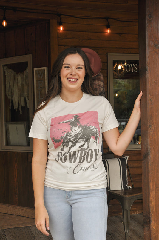 Pink Marlboro Cowboy Country Tee