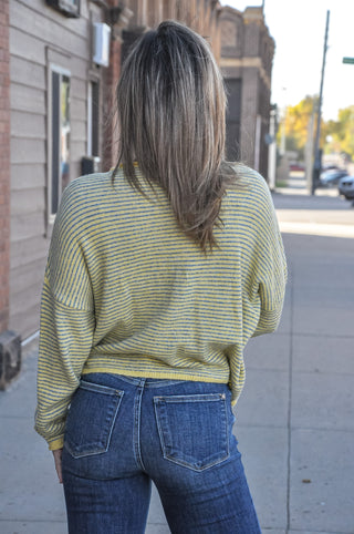 Pinstripe Button Cardigan