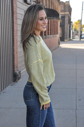 Pinstripe Button Cardigan