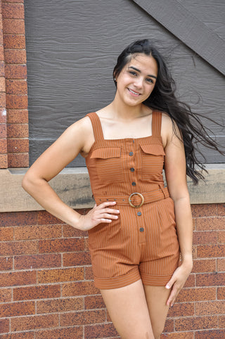 Pinstripe Button Down Romper