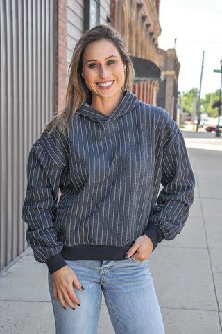 Pinstripe French Terry Hoodie