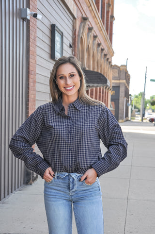 Plaid Button-Up Shirt