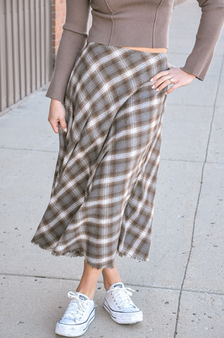 Plaid Prep Midi Day Skirt