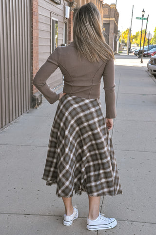 Plaid Prep Midi Day Skirt