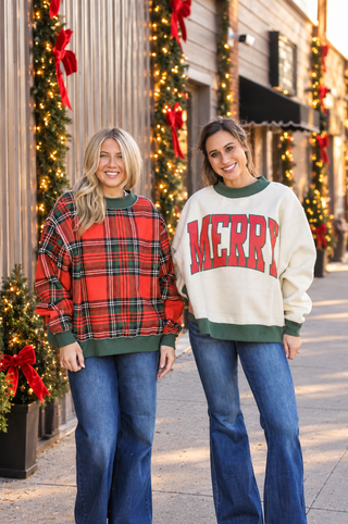 Plaid Tidings Reversible Mockneck